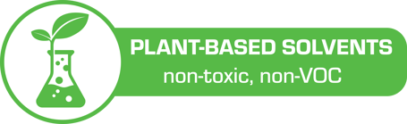 Plant-based solvent icon green text